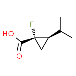 Cyclopropanecarboxylic acid, 1-fluoro-2-(1-methylethyl)-, cis- (9CI)结构式