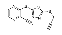 3-[(5-prop-2-ynylsulfanyl-1,3,4-thiadiazol-2-yl)sulfanyl]pyrazine-2-carbonitrile Structure