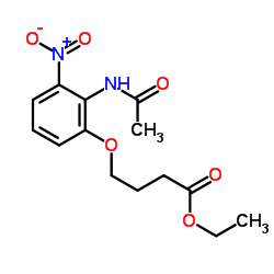 Ethyl 4-(2-acetamido-3-nitrophenoxy)butanoate结构式