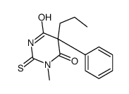 1-methyl-5-phenyl-5-propyl-2-sulfanylidene-1,3-diazinane-4,6-dione结构式