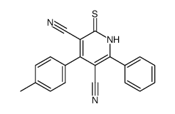 1,2-Dihydro-4-(4-methylphenyl)-6-phenyl-2-thioxo-3,5-pyridinedicarbonitrile结构式