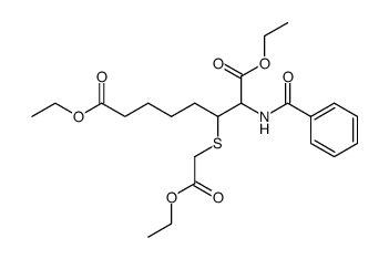 3-ethoxycarbonylmethylsulfanyl-2-benzoylamino-octanedioic acid diethyl ester Structure