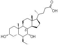 (3alpha,5beta,6beta,7alpha)-6-乙基-3,7-二羟基胆烷-24-酸结构式