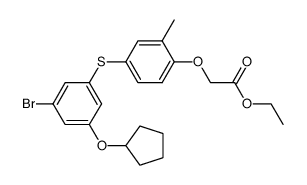 [4-(3-bromo-5-cyclopentyloxy-phenylsulfanyl)-2-methyl-phenoxy]-acetic acid ethyl ester Structure