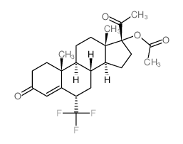 Pregn-4-ene-3,20-dione,17-(acetyloxy)-6-(trifluoromethyl)-, (6a)- (9CI)结构式