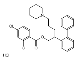 [2-(2-phenylphenyl)-5-piperidin-1-ylpentyl] 2,4-dichlorobenzoate,hydrochloride Structure