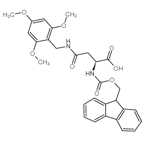 Nα-Fmoc-Ngamma-2,4,6-三甲氧基苄基-L-天冬酰胺结构式