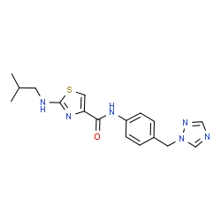 2-[(2-methylpropyl)amino]-N-[4-(1H-1,2,4-triazol-1-ylmethyl)phenyl]-1,3-thiazole-4-carboxamide Structure