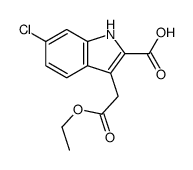 6-chloro-3-(2-ethoxy-2-oxoethyl)-1H-indole-2-carboxylic acid Structure