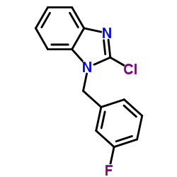 2-Chloro-1-(3-fluoro-benzyl)-1H-benzoimidazole结构式