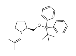 (S)-2-(((tert-butyldiphenylsilyl)oxy)methyl)-1-(2-methylprop-1-en-1-yl)pyrrolidine Structure