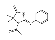 1-(4,4-dimethyl-5-methylidene-2-phenylimino-1,3-thiazolidin-3-yl)ethanone Structure