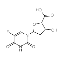 b-D-erythro-Pentofuranuronic acid,1,2-dideoxy-1-(5-fluoro-3,4-dihydro-2,4-dioxo-1(2H)-pyrimidinyl)-结构式