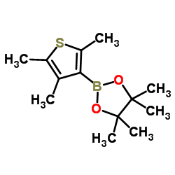 4,4,5,5-四甲基-2-(2,4,5-三甲基噻吩-3-基)-1,3,2-二氧杂硼烷结构式