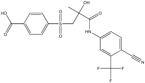 4-((3-((4-cyano-3-(trifluoromethyl)phenyl)amino)-2-hydroxy-2-methyl-3-oxopropyl)sulfonyl)benzoic acid Structure