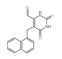 5-(naphthalen-1-ylmethyl)-6-oxo-2-sulfanylidene-3H-pyrimidine-4-carbaldehyde结构式