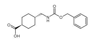 trans-4-{[(phenylmethoxy)carbonylamino]methyl}cyclohexanecarboxylic acid结构式