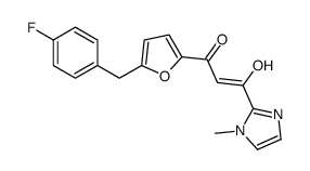 1-[5-[(4-fluorophenyl)methyl]furan-2-yl]-3-hydroxy-3-(1-methylimidazol-2-yl)prop-2-en-1-one结构式