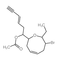 2H-Oxocin-2-methanol,7-bromo-8-ethyl-3,6,7,8-tetrahydro-a-(2E)-2-penten-4-yn-1-yl-, 2-acetate, (aR,2R,7S,8R)-结构式