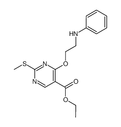 4-(2-anilino-ethoxy)-2-methylsulfanyl-pyrimidine-5-carboxylic acid ethyl ester结构式