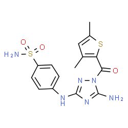 1H-1,2,4-Triazole-3,5-diamine,N3-[4-(aminosulfonyl)phenyl]-1-[(3,5-dimethyl-2-thienyl)carboyl]- (9CI) Structure