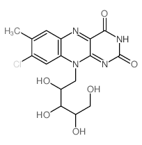 8-chloro-7-methyl-10-D-ribitol-1-yl-10H-benzo[g]pteridine-2,4-dione结构式