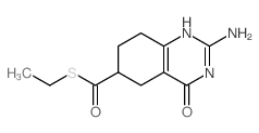 6-Quinazolinecarbothioicacid, 2-amino-3,4,5,6,7,8-hexahydro-4-oxo-, S-ethyl ester Structure