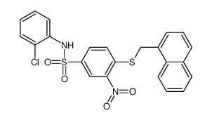 N-(2-chlorophenyl)-4-(naphthalen-1-ylmethylsulfanyl)-3-nitrobenzenesulfonamide结构式