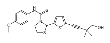 3-Thiazolidinecarbothioamide,2-[5-(4-hydroxy-3,3-dimethyl-1-butynyl)-2-thienyl]-N-(4-methoxyphenyl)-(9CI)结构式