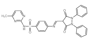 4-[(3,5-dioxo-1,2-diphenyl-pyrazolidin-4-yl)methylideneamino]-N-(4-methylpyrimidin-2-yl)benzenesulfonamide picture