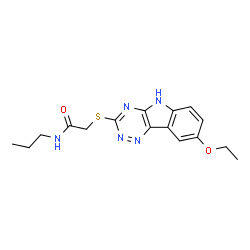 Acetamide, 2-[(8-ethoxy-2H-1,2,4-triazino[5,6-b]indol-3-yl)thio]-N-propyl- (9CI) Structure