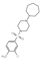 Piperazine, 1-[(3-chloro-4-methylphenyl)sulfonyl]-4-cycloheptyl- (9CI) structure