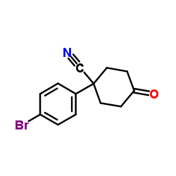 1-(4-Bromophenyl)-4-oxocyclohexanecarbonitrile Structure