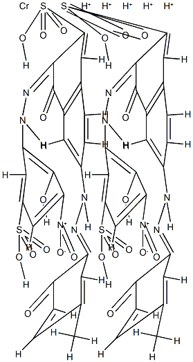 bis[4-hydroxy-6-[(2-hydroxy-5-methylphenyl)azo]-3-[(2-hydroxy-3-nitro-5-sulphophenyl)azo]naphthalene-2-sulphonato(4-)]chromate(5-) picture