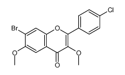 2-(4-Chlor-phenyl)-3.6-dimethoxy-4-oxo-7-brom-4H-chromen结构式