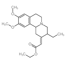 Acetic acid, (3-ethyl-1,3,4,6,7,11b-hexahydro-9,10-dimethoxy-2H-benzo[a]quinolizin -2-ylidene)-, ethyl ester Structure