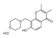 7-hydroxy-2,3-dimethyl-8-(morpholin-4-ium-4-ylmethyl)chromen-4-one,chloride结构式