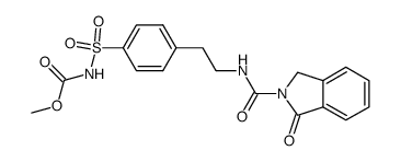 N-(4-[2-(1-oxo-isoindoline-2-carboxamido)-ethyl]-benzenesulfonyl)-carbamic acid methyl ester Structure