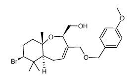 ((2R,5aS,7S,9aS)-7-bromo-3-(((4-methoxybenzyl)oxy)methyl)-6,6,9a-trimethyl-2,5,5a,6,7,8,9,9a-octahydrobenzo[b]oxepin-2-yl)methanol Structure