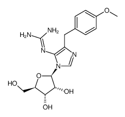 4-(p-methoxybenzyl)-5-guanidino-1-β-D-ribofuranozylimidazole结构式