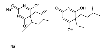 disodium,4,6-dioxo-5-pentan-2-yl-5-prop-2-enyl-1H-pyrimidin-2-olate,5-ethyl-5-(3-methylbutyl)-4,6-dioxo-1H-pyrimidin-2-olate Structure