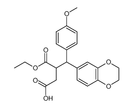 2-[(2,3-Dihydro-benzo[1,4]dioxin-6-yl)-(4-methoxy-phenyl)-methyl]-succinic acid 1-ethyl ester Structure