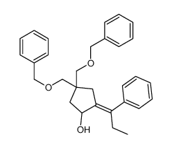 4,4-bis(phenylmethoxymethyl)-2-(1-phenylpropylidene)cyclopentan-1-ol结构式