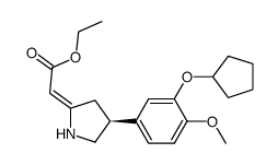 (S)-(-)-ethyl[4-(3-cyclopentyloxy-4-methoxyphenyl)pyrrolidine-2-yliden]acetate Structure