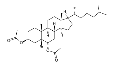 5-bromo-5β-cholestane-3β,6α-diol diacetate Structure