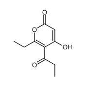 6-ethyl-4-hydroxy-5-propanoylpyran-2-one结构式