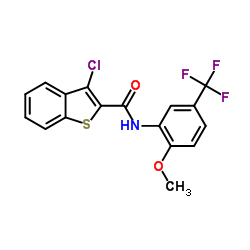 3-Chloro-N-[2-methoxy-5-(trifluoromethyl)phenyl]-1-benzothiophene-2-carboxamide Structure