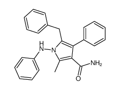 5-Benzyl-2-methyl-4-phenyl-1-phenylamino-1H-pyrrole-3-carboxylic acid amide结构式