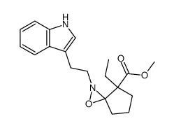 4-Ethyl-2-[2-(1H-indol-3-yl)-ethyl]-1-oxa-2-aza-spiro[2.4]heptane-4-carboxylic acid methyl ester结构式