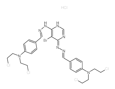 N,N-bis[[4-[bis(2-chloroethyl)amino]phenyl]methylideneamino]-5-bromo-pyrimidine-4,6-diamine Structure